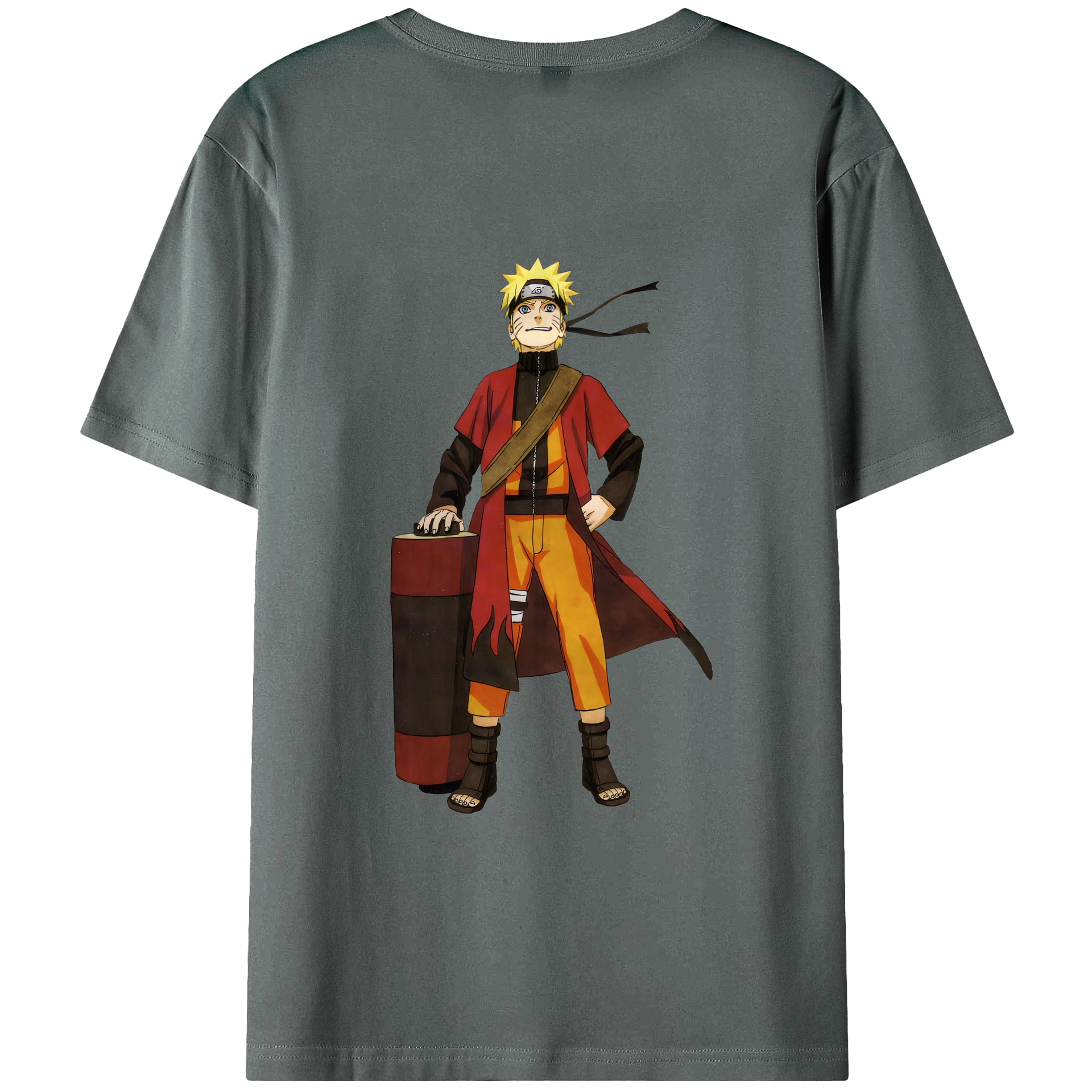 （画像用） NARUTO -ナルト- うずまき ナルト Uzumaki Naruto 綿100％ メンズ半袖Tシャツ（バックプリント） 通気性